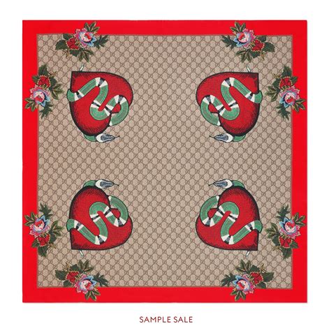 gucci pattern silk scarf